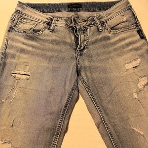 Women’s Silver Boyfriend Jeans | Light Wash | Size W28/L27